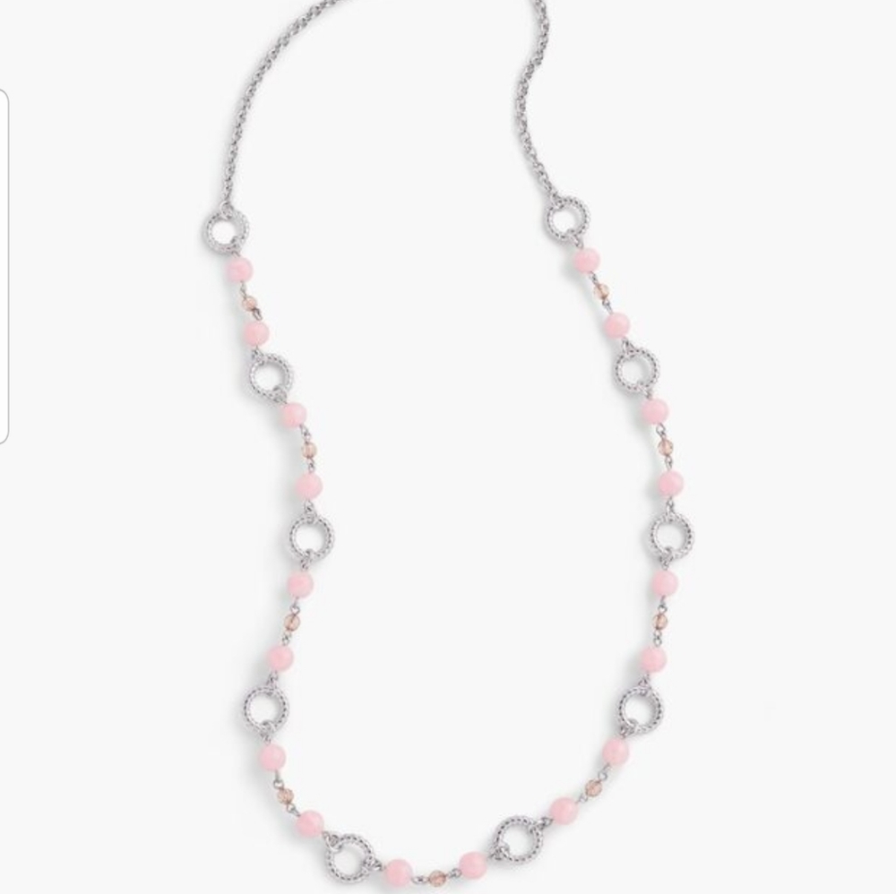 Talbots marble pink beaded necklace
